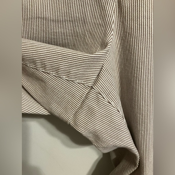 Talbots Weekend Chino striped Cropped pants women’s size 16 tan and white - Picture 5 of 14